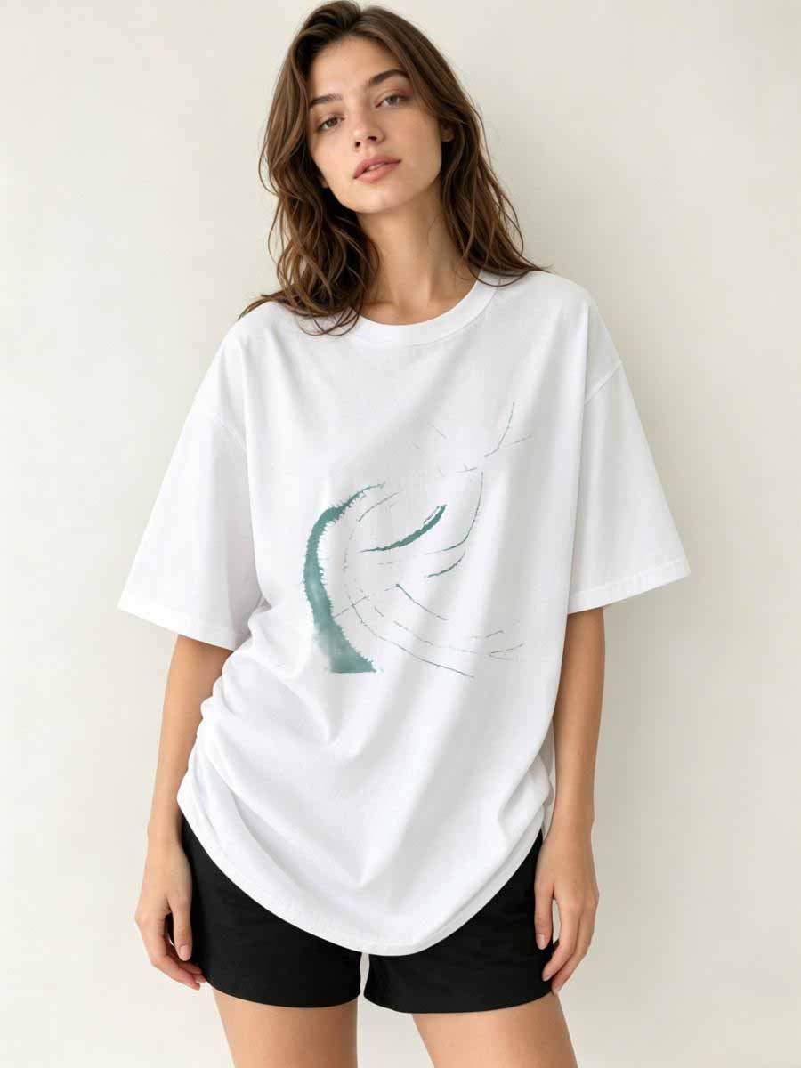 Urban Street Fashion Photography - เสื้อยืดสตรีทช็อตผู้หญิงผ้าฝ้ายแขนสั้นแฟชั่นฤดูร้อนลำลองฮิปฮอปสไตล์การถ่ายภาพในเมืองหลวมสบายนุ่มสบาย