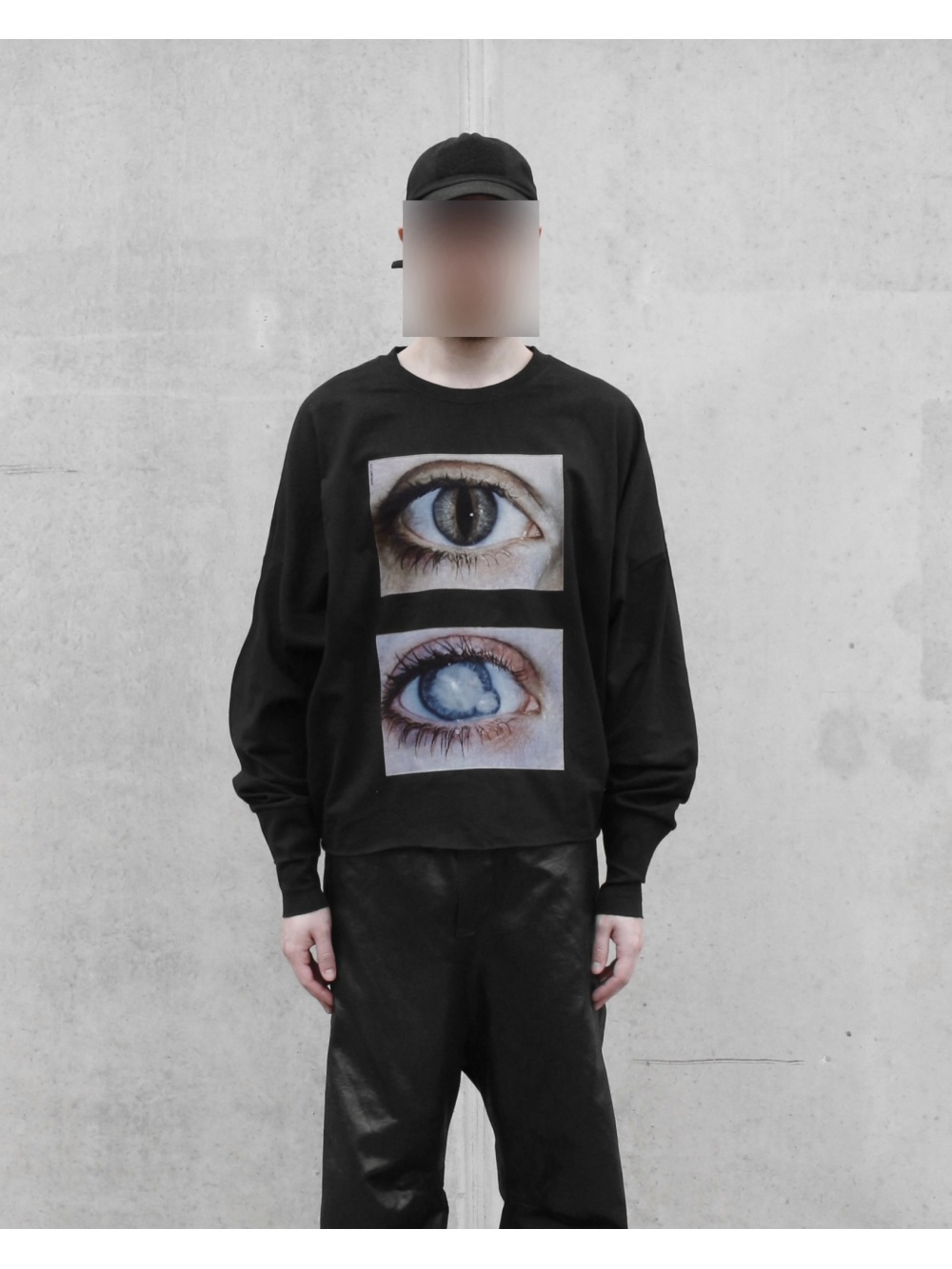 Street Fashion Us - เสื้อท็อปอเนกประสงค์แขนยาวพิมพ์ลายตาคู่สไตล์ดาร์กกอธิคสมจริง ปี 2026 แฟชั่นแนวพังก์สตรีทเทรนด์ Y2K สไตล์ดีแคดเอนท์