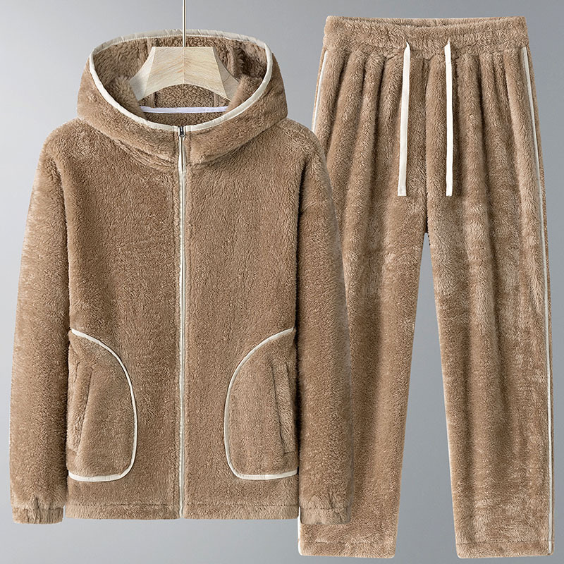 Street Fashion Hoodie - ชุดฮู้ดดี้ผู้ชายใหม่สำหรับฤดูหนาวปี 2026 พร้อมผ้าฟลีซหนานุ่ม ป้องกันลมและความหนาว ให้ความอบอุ่นและทันสมัย ชุดลำลองสองชิ้น