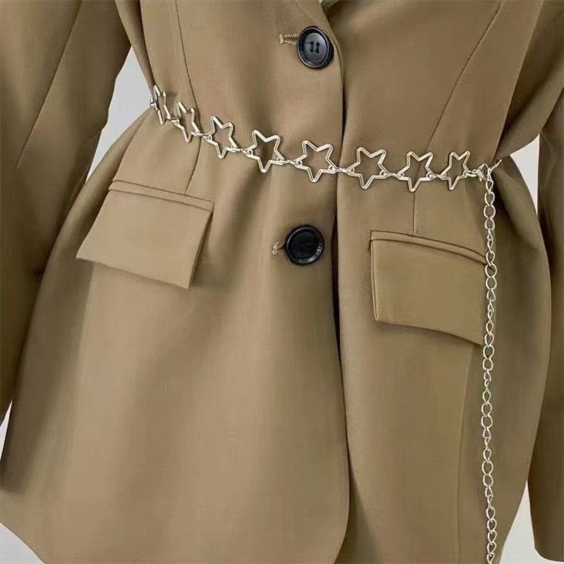 Street Fashion Jewelry - เครื่องประดับข้ามพรมแดน สร้อยคาดเอวรูปดาวแบบโปร่ง สร้อยประดับตัว สไตล์มินิมอล อเนกประสงค์ เข้ากับกางเกงยีนส์