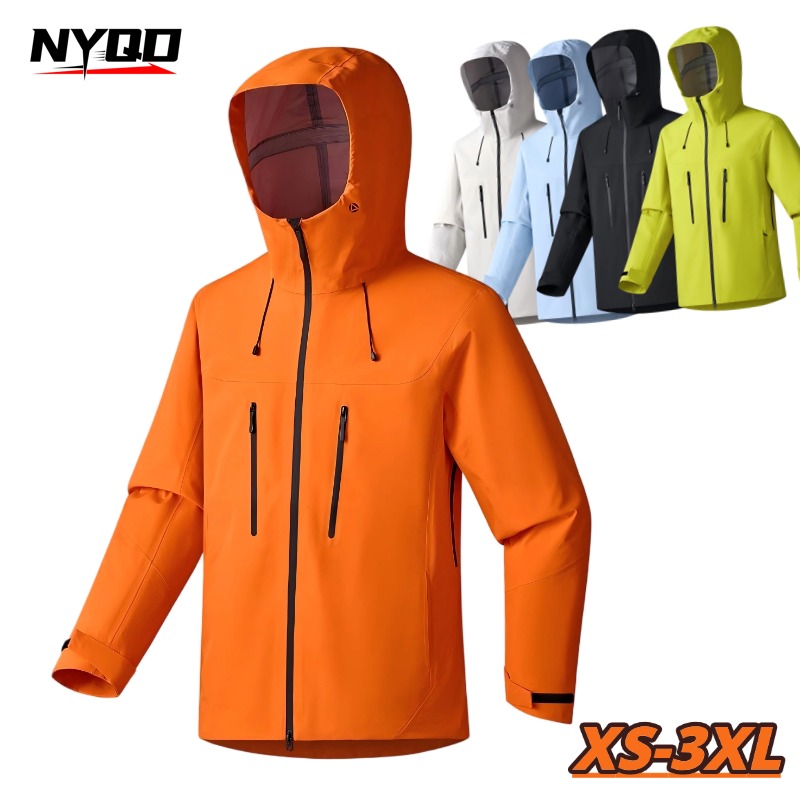 Windbreak Shell Jacket - เสื้อแจ็คเก็ตมีฮู้ดแบบแข็งพร้อมเทปปิดเต็มตัว กันน้ำ กันลม ป้องกันคราบสกปรก เหมาะสำหรับกิจกรรมกลางแจ้ง เช่น