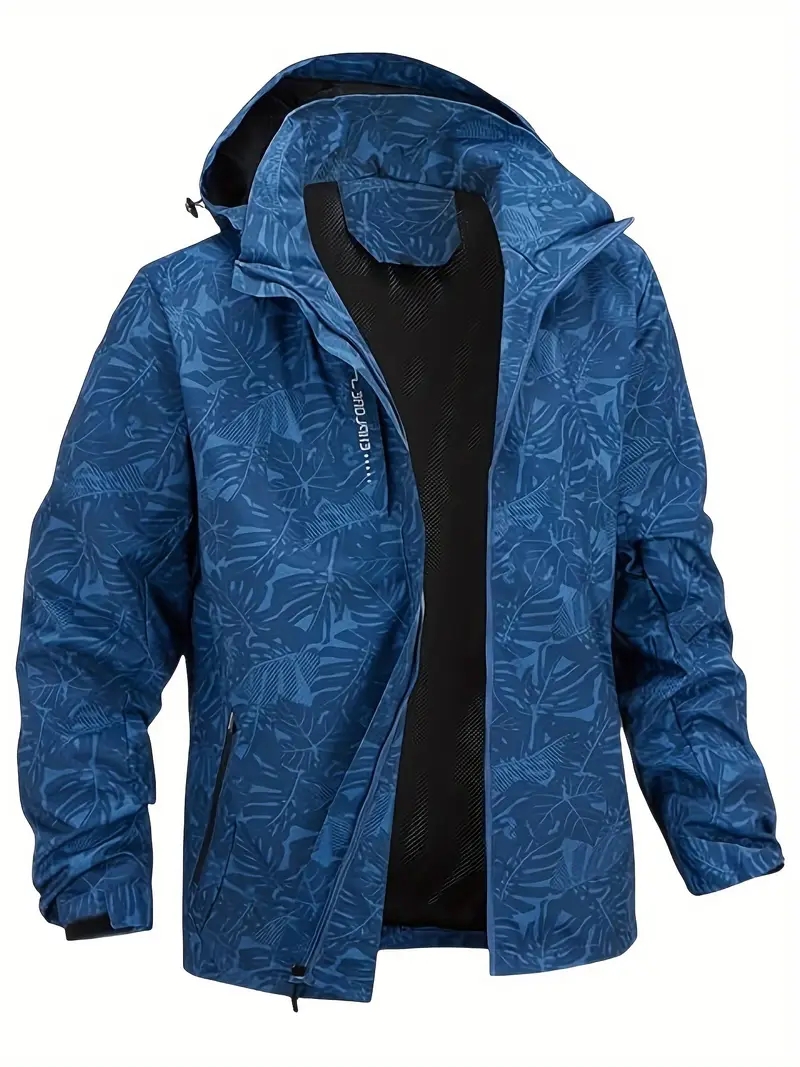Windbreak Shell Jacket - เสื้อแจ็คเก็ตกันลมกันน้ําน้ําหนักเบาลําลองสําหรับบุรุษ, เสื้อโค้ทเดินป่ากลางแจ้งแบบมีฮู้ดซิปเต็มสําหรับฤดูใบไม้ร่วงขนาด