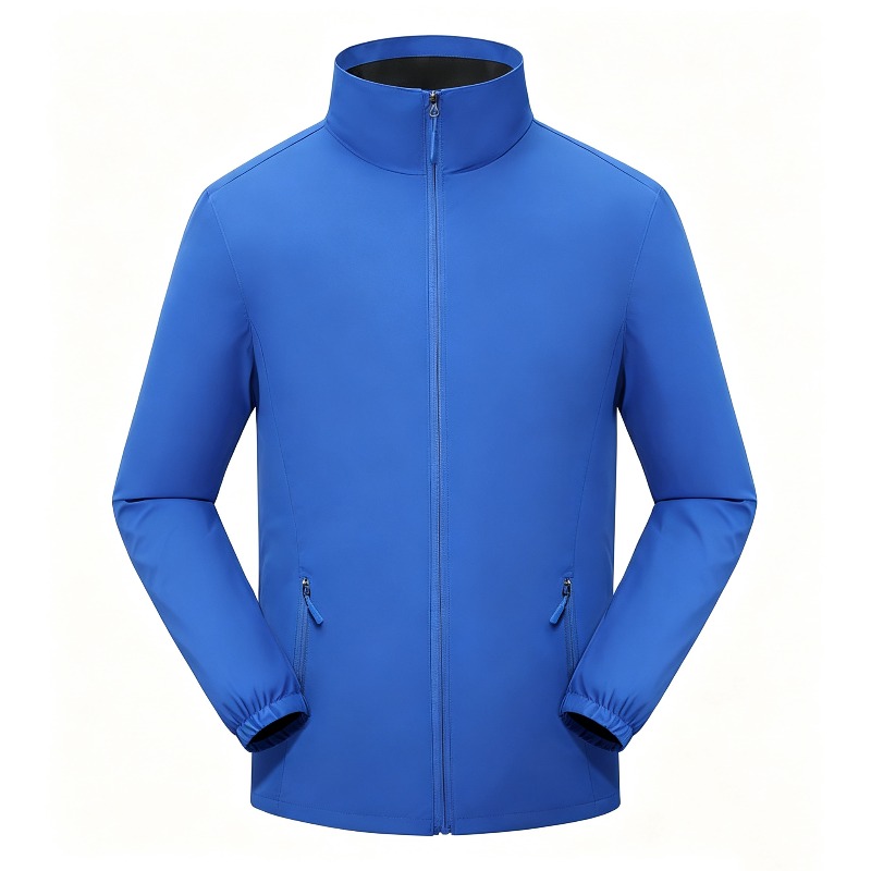 Windbreak Shell Jacket - เสื้อแจ็คเก็ตกันลมแบบมีซิป คอตั้ง สีพื้น บางเบา น้ำหนักเบา สำหรับผู้ชาย