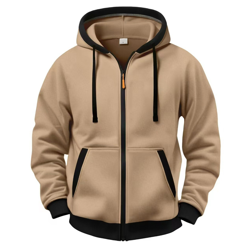 Street Fashion Style Male - เสื้อฮู้ดแฟชั่นฤดูใบไม้ร่วงสำหรับผู้ชาย สไตล์สตรีท คอปกขนสัตว์ ทรงหลวม สบายๆ สไตล์เรโทร