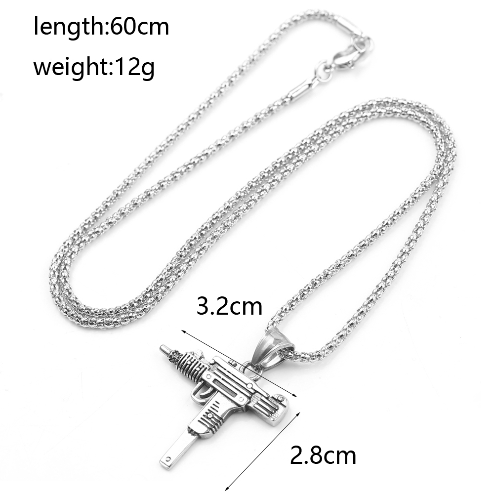 จี้สร้อยคอรูปปืนอูซี่สไตล์พังก - Street Fashion Jewelry บทวิจารณ์และราคา