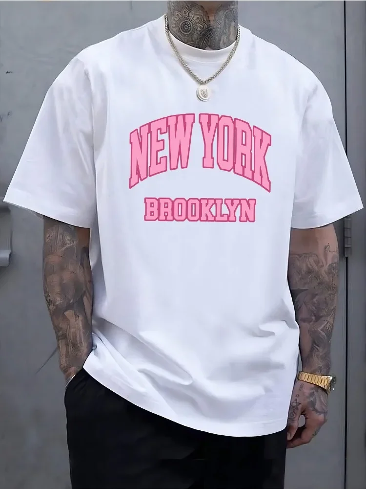 เสื้อยืดแขนสั้นผู้ชายผ้าฝ้ายลา - Street Fashion Of New York บทวิจารณ์และราคา