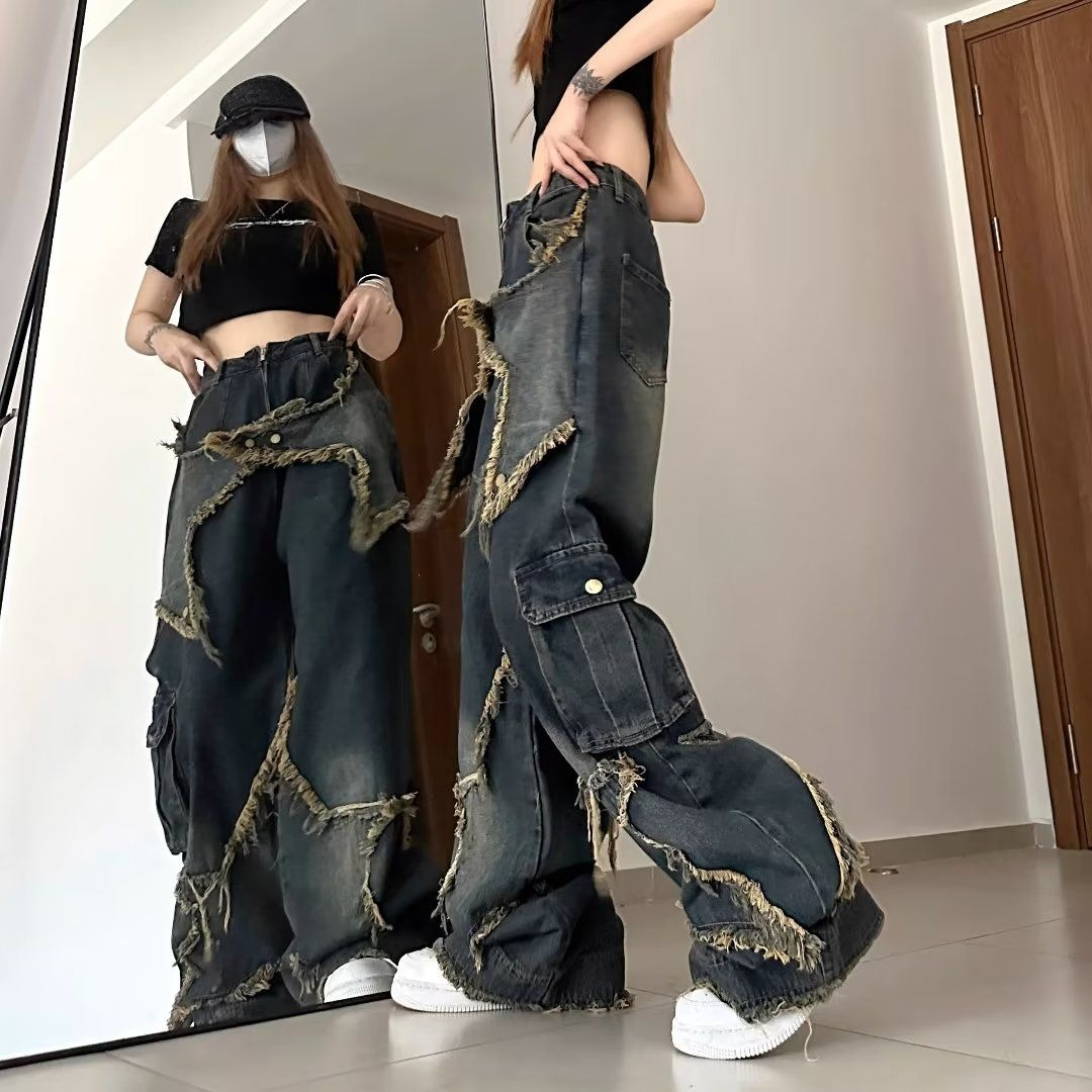 กางเกงยีนส์ทรงขากว้างสไตล์วินเ - Street Fashion Trend 2025 บทวิจารณ์และราคา