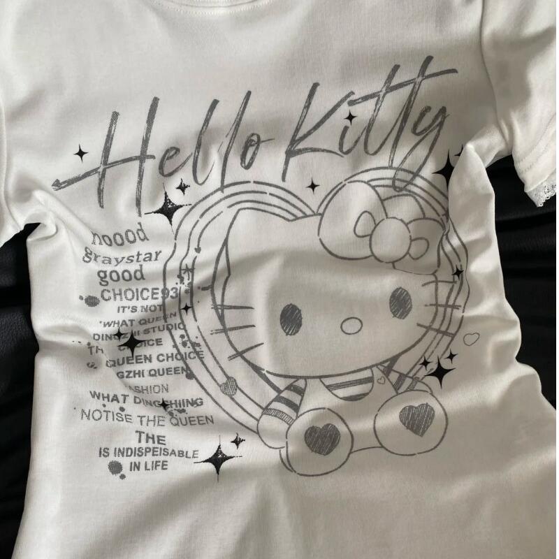 เสื้อยืดแขนสั้นลายเฮลโล คิตตี้ - Street Fashion Us บทวิจารณ์และราคา