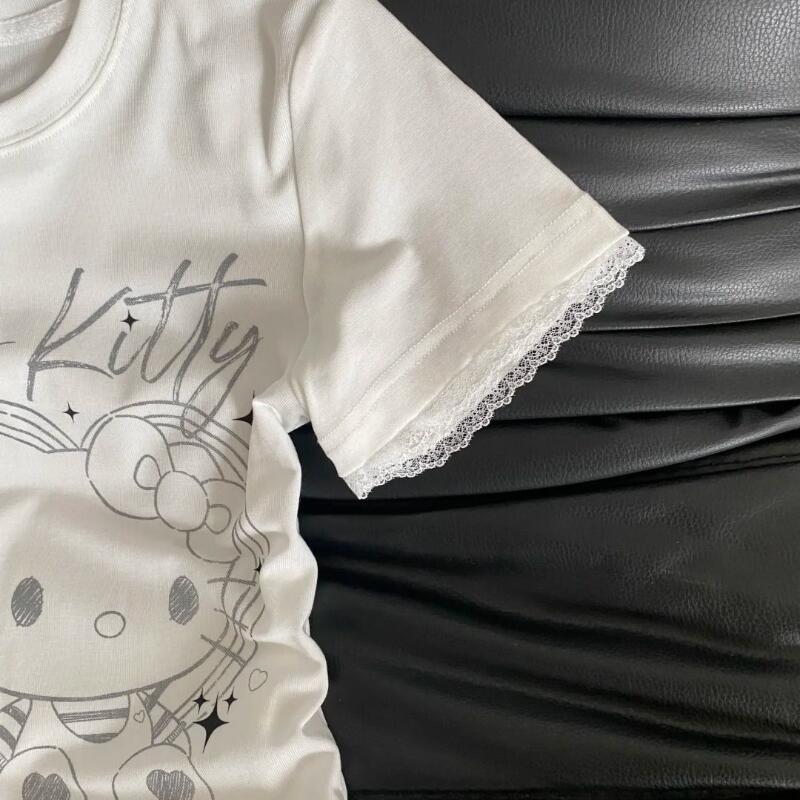 เสื้อยืดแขนสั้นลายเฮลโล คิตตี้ - Street Fashion Us บทวิจารณ์และราคา