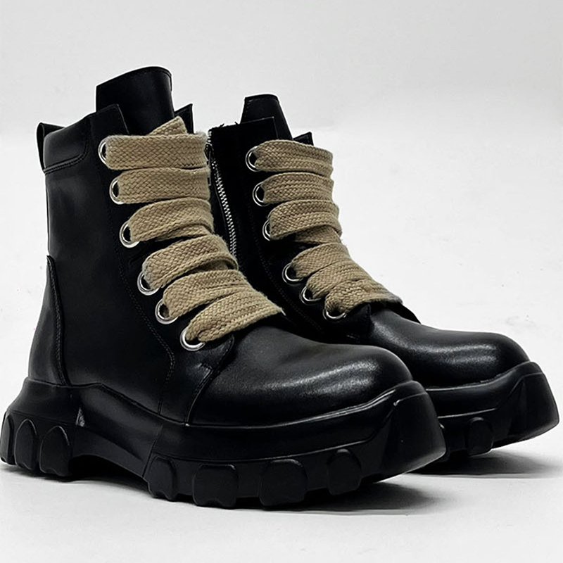 รองเท้าบูทหนังแท้สไตล์พังก์สำห - Street Fashion Style Male บทวิจารณ์และราคา