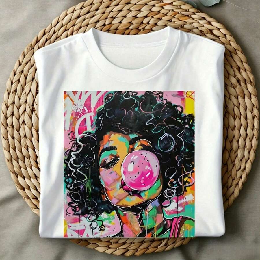 เสื้อยืดพิมพ์ลายสาวผมหยิกสไตล์ - Street Fashion Trend 2025 บทวิจารณ์และราคา
