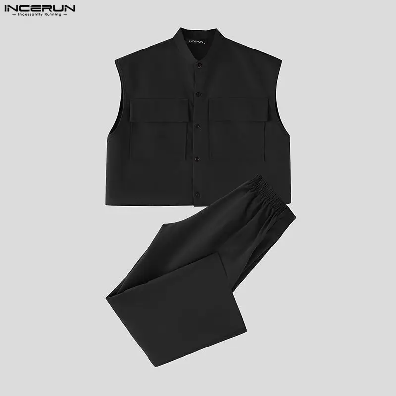 INCERUN ชุดเซ็ตผู้ชาย เสื้อครอ - Street Fashion Us บทวิจารณ์และราคา