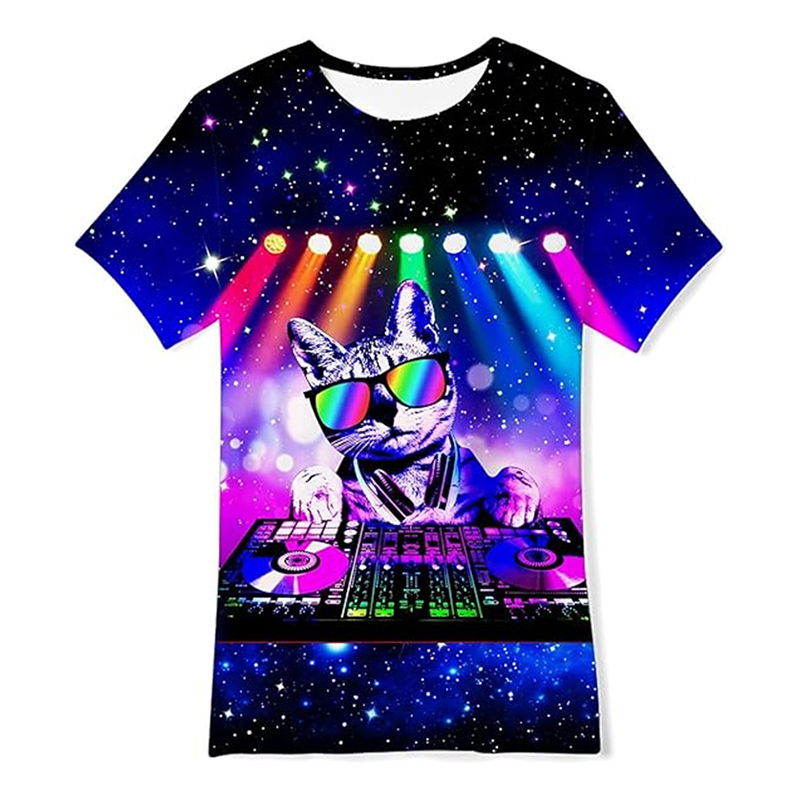 เสื้อยืดลายแมวฮิปฮอปสีนีออนสำห - Street Fashion Trend 2025 บทวิจารณ์และราคา