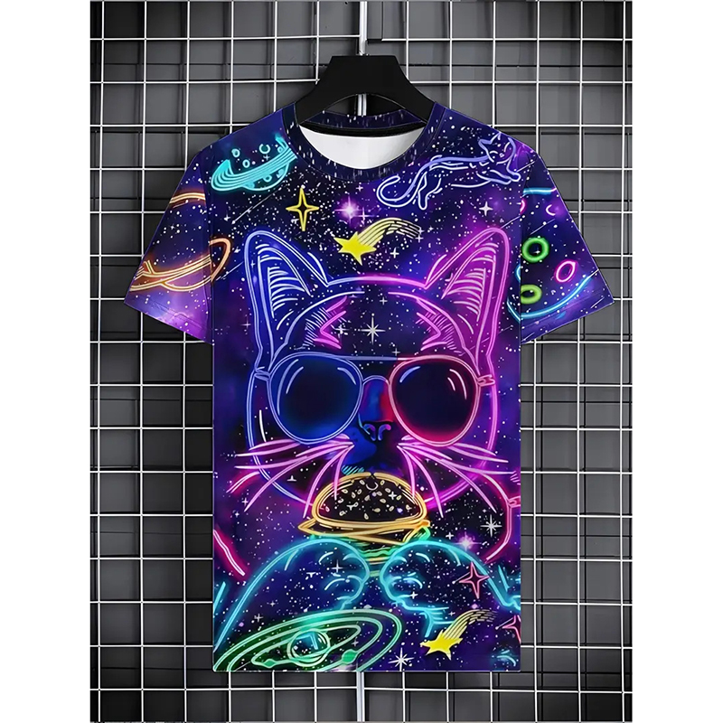 เสื้อยืดลายแมวฮิปฮอปสีนีออนสำห - Street Fashion Trend 2025 บทวิจารณ์และราคา