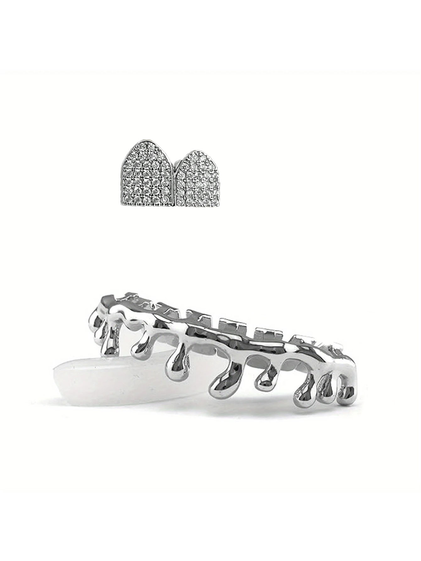 ฟันปลอมฮิปฮอปประดับเพชรซิร์คอน - Street Fashion Jewelry บทวิจารณ์และราคา