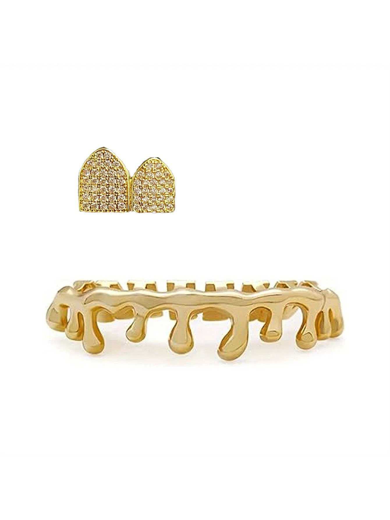 ฟันปลอมฮิปฮอปประดับเพชรซิร์คอน - Street Fashion Jewelry บทวิจารณ์และราคา