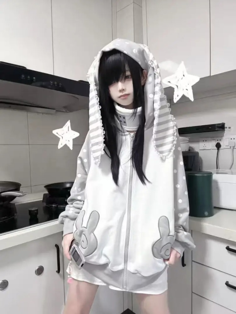 เสื้อฮู้ดลายการ์ตูนคาวาอี้ลายจ - Street Fashion Hoodie บทวิจารณ์และราคา