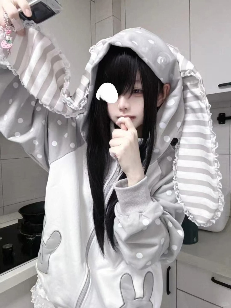 เสื้อฮู้ดลายการ์ตูนคาวาอี้ลายจ - Street Fashion Hoodie บทวิจารณ์และราคา