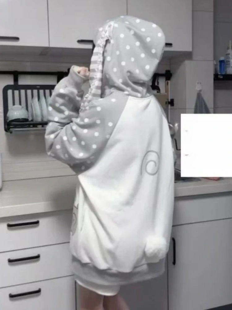 เสื้อฮู้ดลายการ์ตูนคาวาอี้ลายจ - Street Fashion Hoodie บทวิจารณ์และราคา