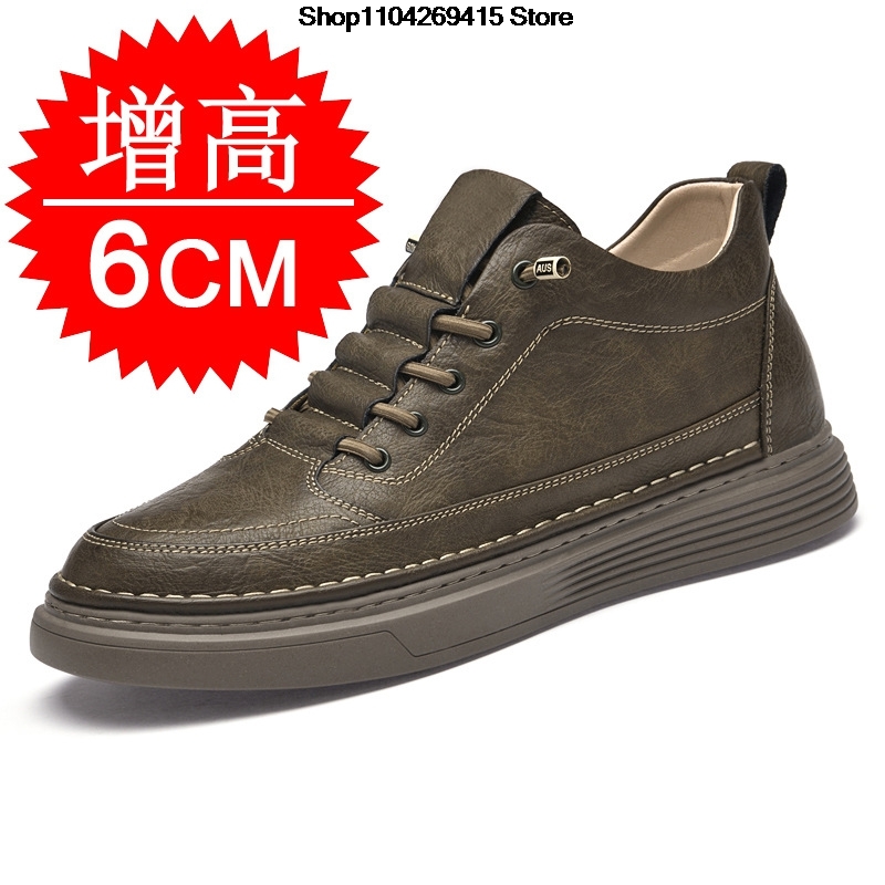 รองเท้าหนังผู้ชายแบบเพิ่มความส - Street Fashion Style Male บทวิจารณ์และราคา