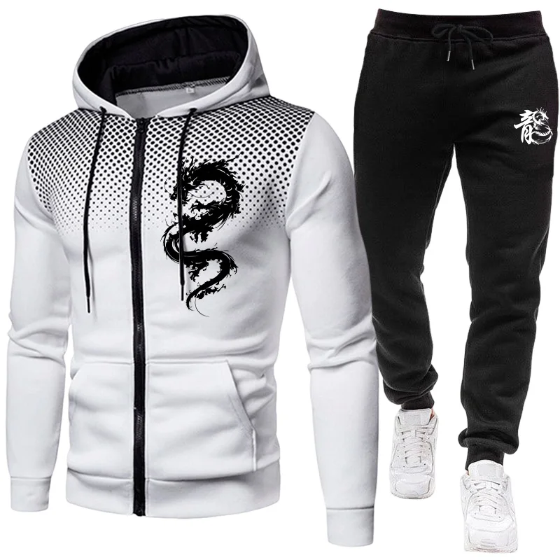 ชุดเซ็ตแฟชั่นลายพิมพ์มังกรปารี - Street Fashion Hoodie บทวิจารณ์และราคา