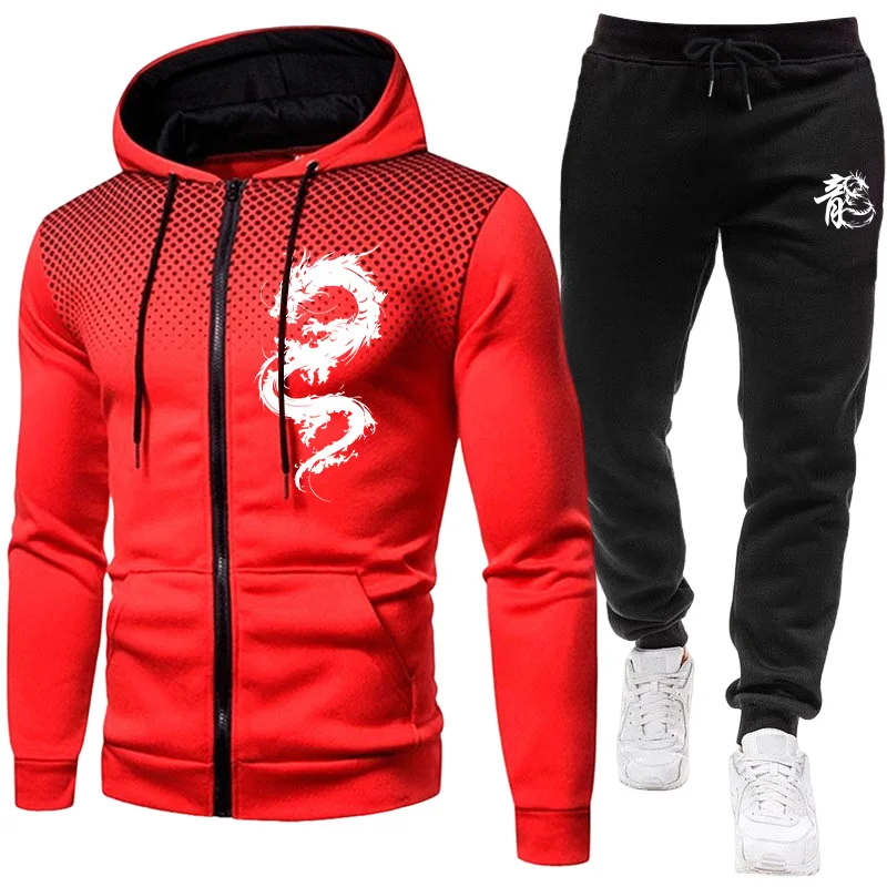 ชุดเซ็ตแฟชั่นลายพิมพ์มังกรปารี - Street Fashion Hoodie บทวิจารณ์และราคา
