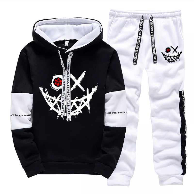 ชุดเซ็ตผู้ชาย/เสื้อฮู้ด/กางเกง - Street Fashion Hoodie บทวิจารณ์และราคา