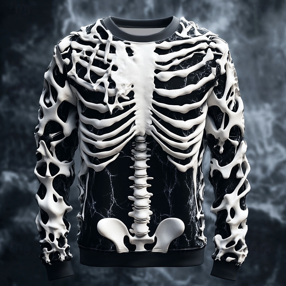 เสื้อยืดผู้ชายลายหัวกะโหลก 3D  - Street Fashion Us บทวิจารณ์และราคา