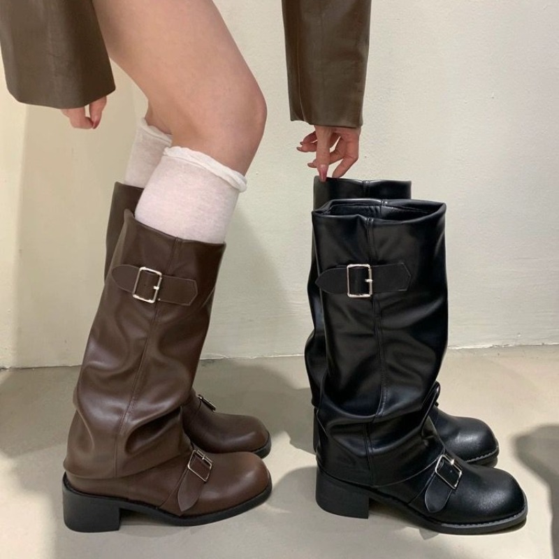 รองเท้าบูทผู้หญิงทรงสูงถึงเข่า - Street Fashion Trend 2025 บทวิจารณ์และราคา