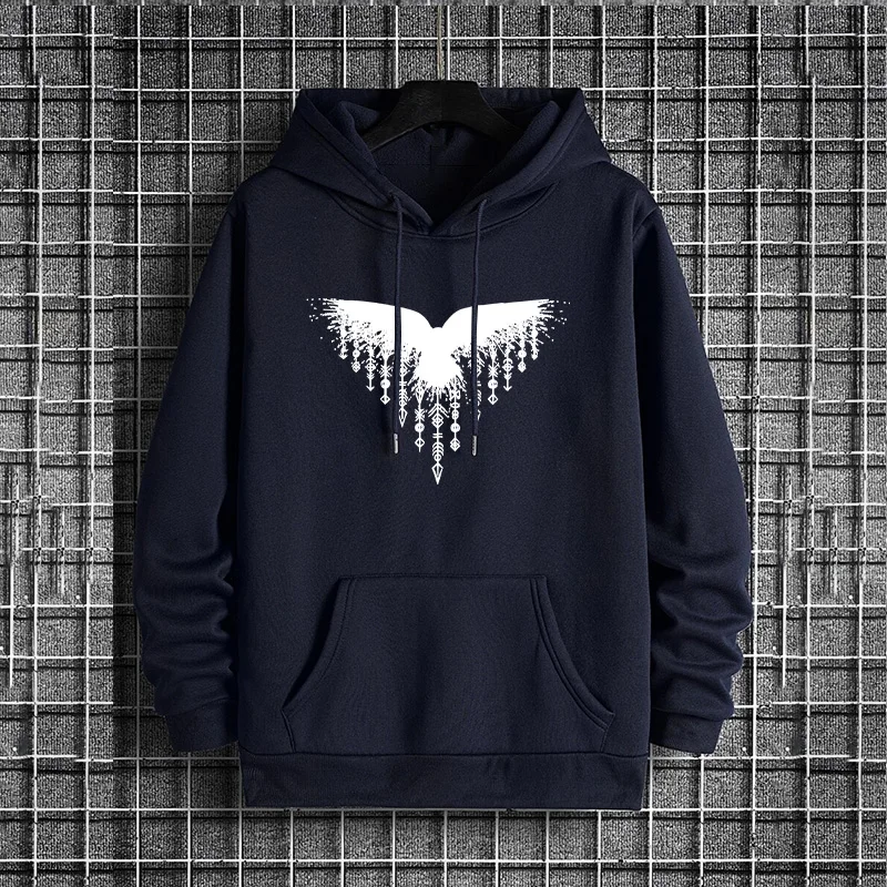 เสื้อฮู้ดผู้ชายลายอีกา 2025 แฟ - Street Fashion Style Male บทวิจารณ์และราคา