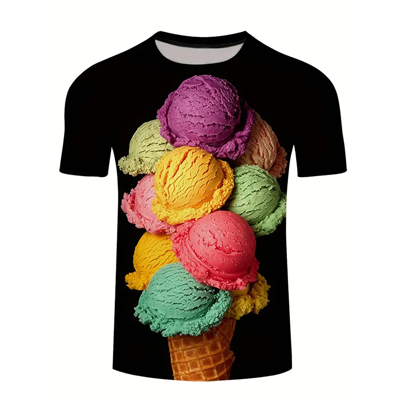 Ice Cream Color Fashion T-shir - Street Fashion Trend 2025 บทวิจารณ์และราคา