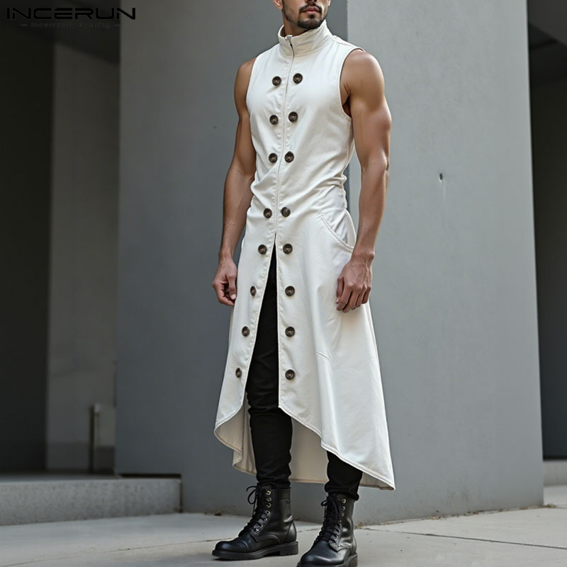INCERUN ผู้ชายสไตล์ยาวเสื้อสีท - Street Fashion Style Male บทวิจารณ์และราคา