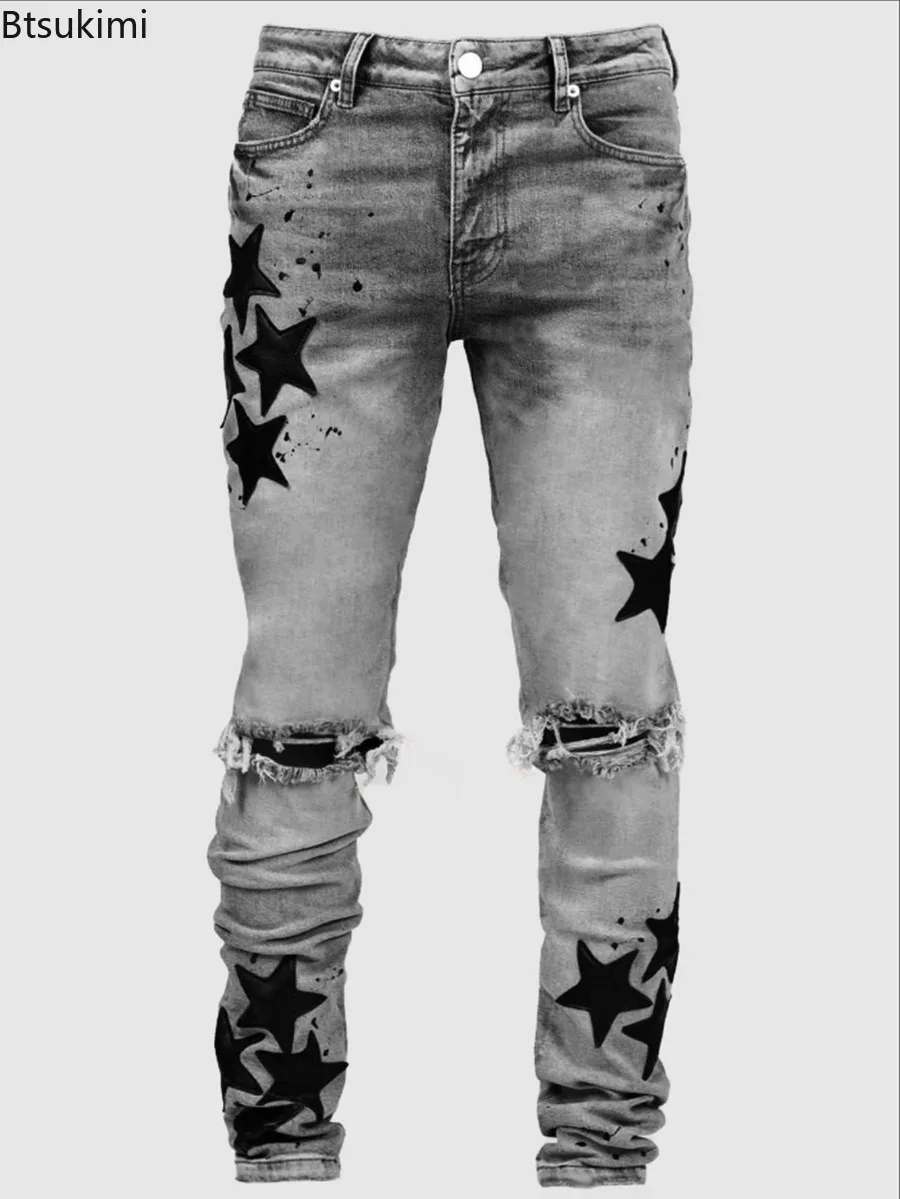 กางเกงยีนส์แฟชั่นผู้ชายเอวกลาง - Street Fashion Style Male บทวิจารณ์และราคา