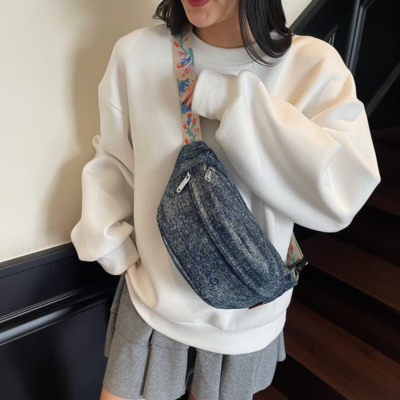 กระเป๋าคาดอกสีน้ำเงินเดนิมสำหร - Street Fashion Trend 2025 บทวิจารณ์และราคา